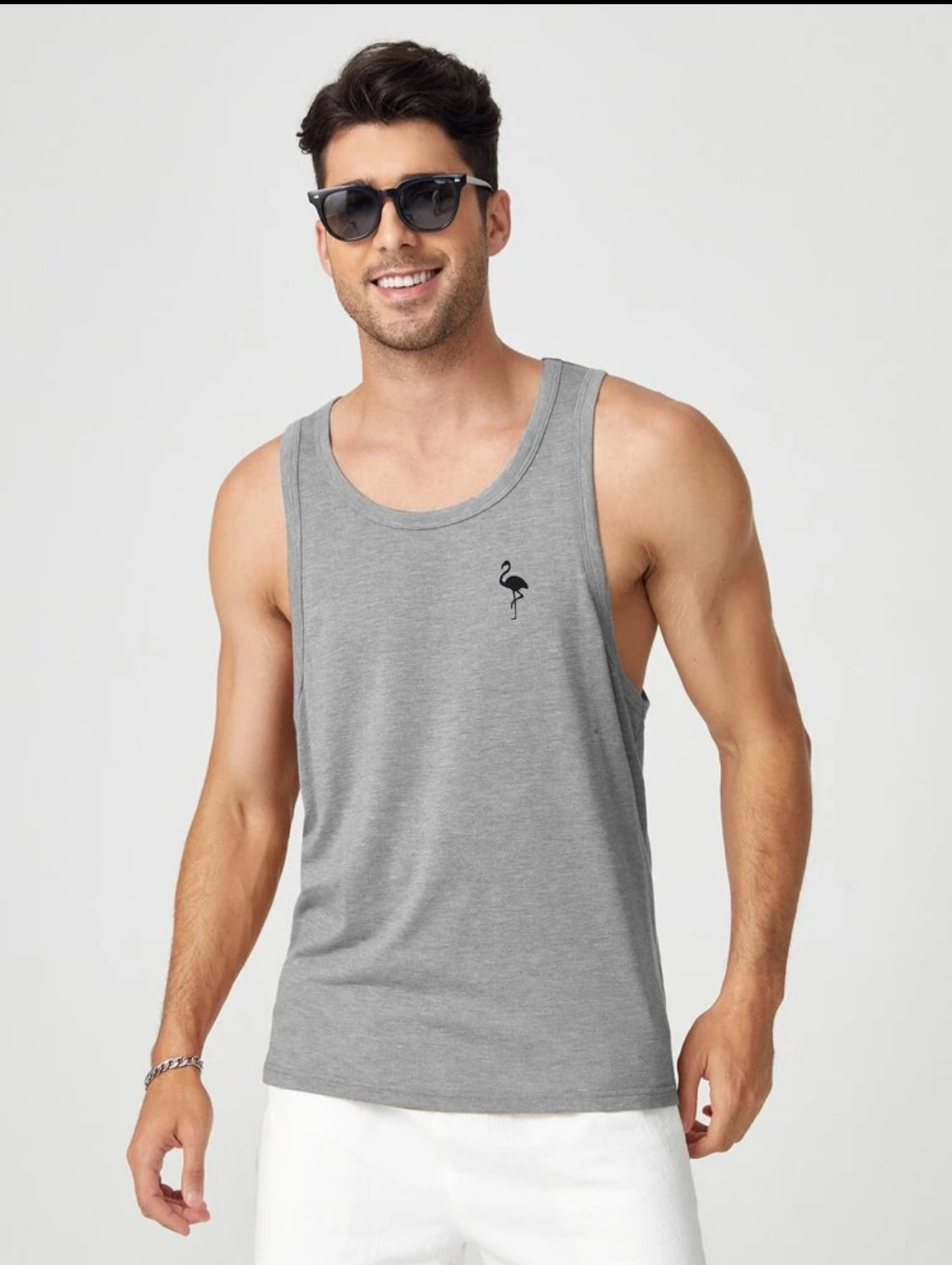 Manfinity Homme Hombres Top tank con estampado de flamenco