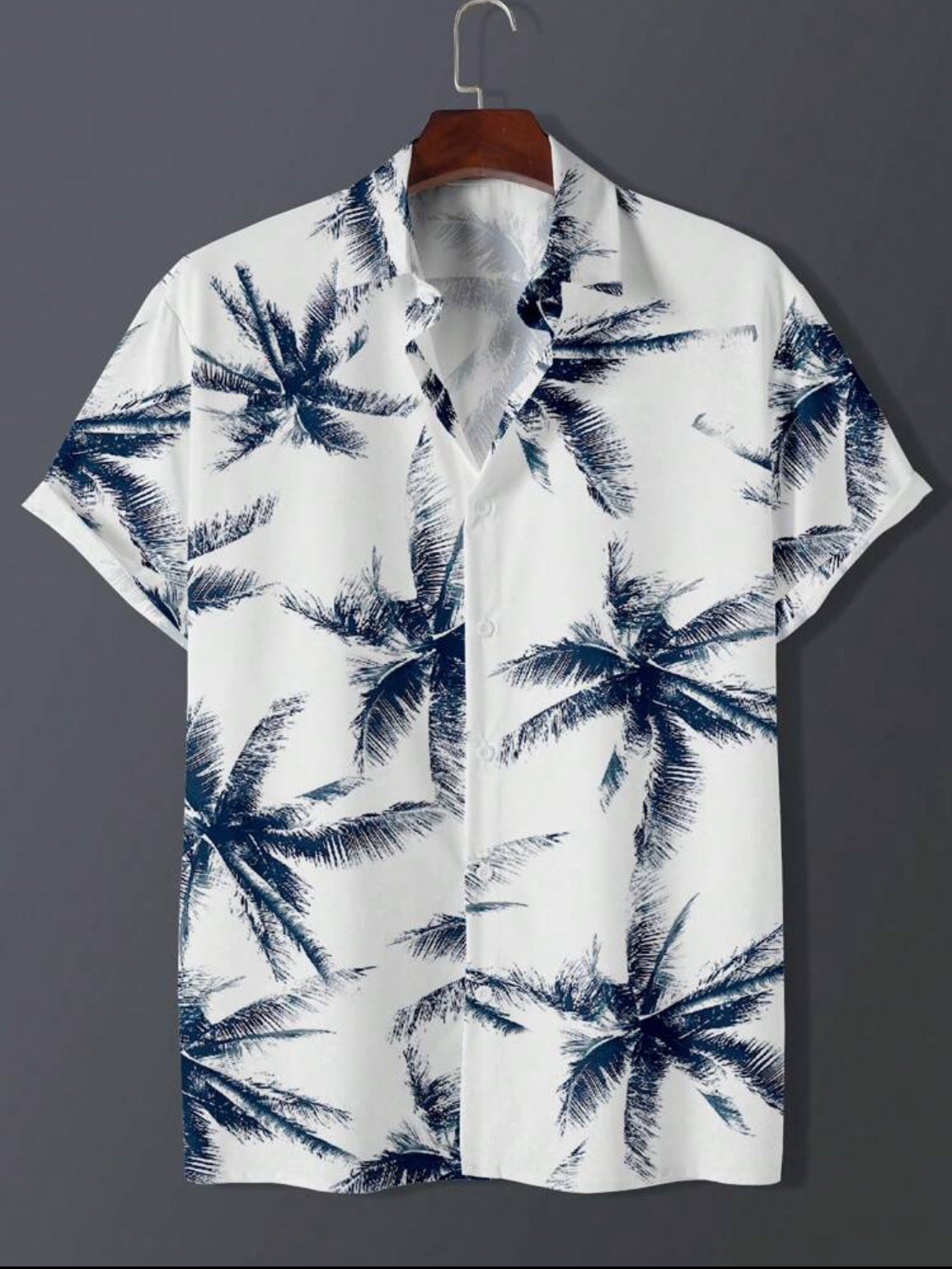 Manfinity Dauomo Camisa de hombre con estampado tropical de manga corta para el verano