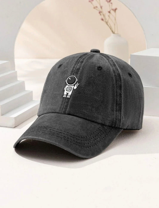 SHEIN Gorra de béisbol de protección solar ajustable con impresión de astronauta unisex adecuada para uso diario al aire libre