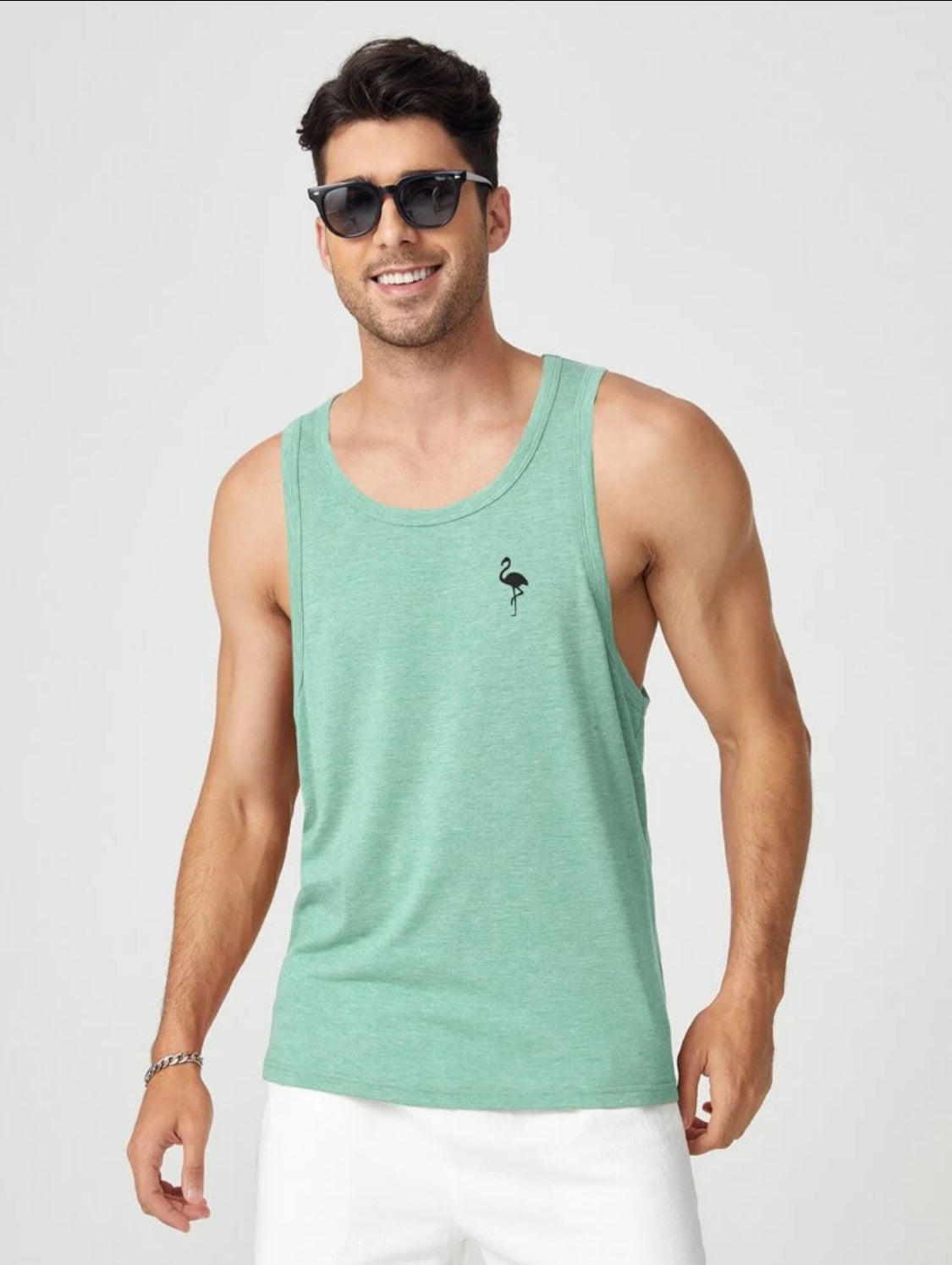 Manfinity Homme Hombres Top tank con estampado de flamenco