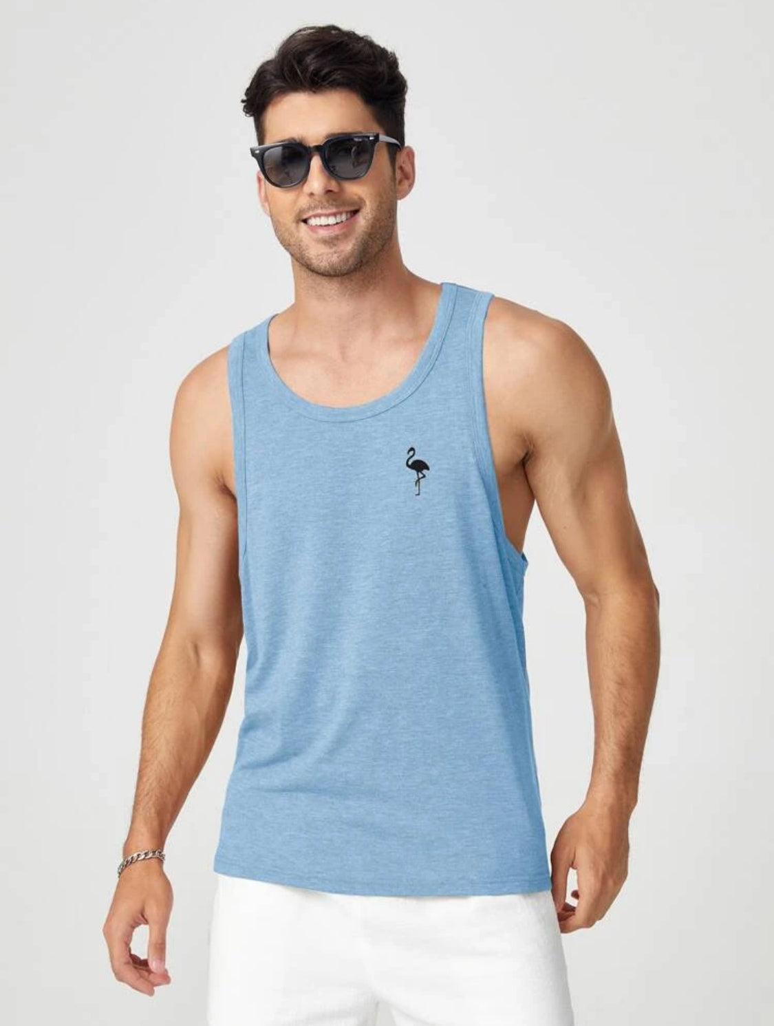 Manfinity Homme Hombres Top tank con estampado de flamenco