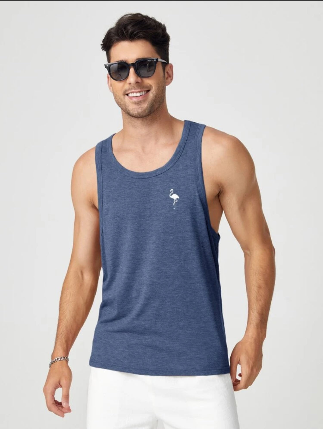 Manfinity Homme Hombres Top tank con estampado de flamenco