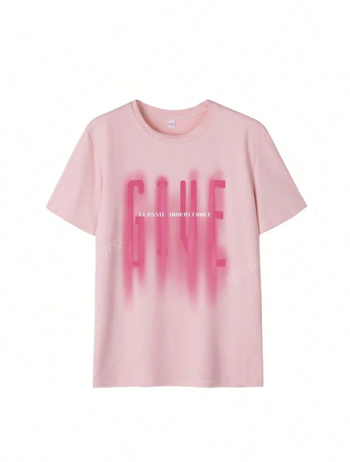 Camiseta de manga corta casual de verano para mujer con estampado de letras